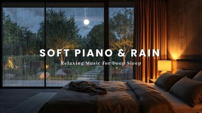 12 Hours Relaxing Sleep Music with Rain Sounds  Peaceful Music in the Warm Bedroom 001