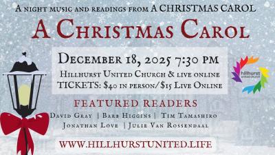 A Christmas Carol Reading at Hillhurst United Church  Dec 18th 2025