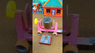 Diy mini construction science project  making mini piller construction video shortsyoutubeshorts