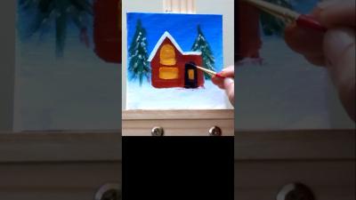 Easy Christmas Painting ideas  Acrylic Painting tutorial shorts viralvideo