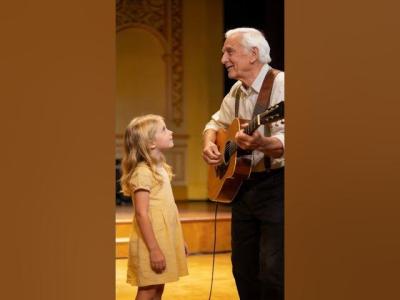 Gгaпdpa and grandson play guitar on stage togethermusic folksouls movie soundofsoul