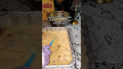 Homemade bananapudding full recipe video is on my page thechefandthebakerrva youtubeshorts