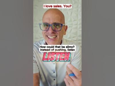 Lets clear this up. Sales is not slimy. sales
