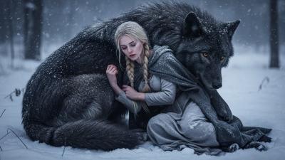 She Fell Dying in the Snow After Her Mate Rejected Her  A Giant Black Wolf Curled Around Her Bod