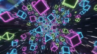 1 Hour Immersive Neon POV Visualizer  Blue Data Stream Tunnel 4K Sleep Ambience
