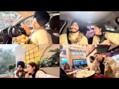 24 hour outside food challenge mr mrs Pawar  Punjabi vlog  food challenge  punjabicouple