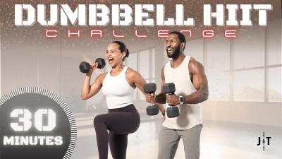 30 Minute Full Body Dumbbell HIIT Challenge Standing Only Workout