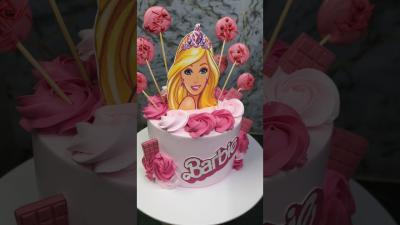 barbie girl doll cake barbie tutorial cake design viral shortsfeed barbie cake