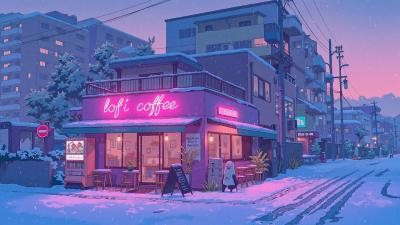 Calm Winter Evening on an Empty Street  Relaxing Lofi Music for Slow Nights Study Work  Sleep.