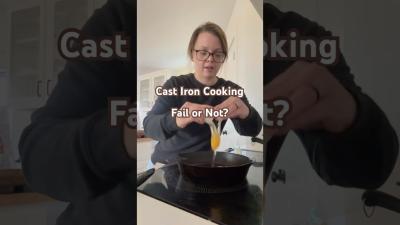 Cast Iron Cooking Fail or is it  Realistic Cook with Me  Fry Eggs castiron homemaker shorts
