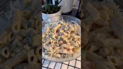 Chickpea pasta salad food salad easyrecipe healthyfood viral shorts