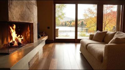 Cozy Autumn Fireplace Ambience Real Crackling Sounds for Deep Sleep  Relaxation