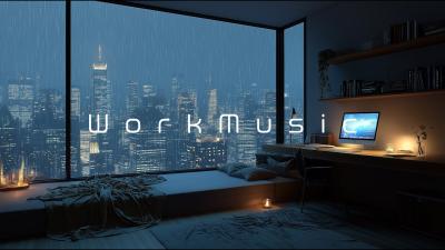 Deep Focus Music  Rainy Night City Ambience for Work Study  LateNight Focus