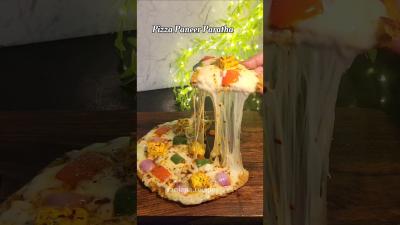 Healthy Pizza Paneer Paratha  Ultimate Cheesy Comfort Food shorts pizza viralvideo shortsfeed