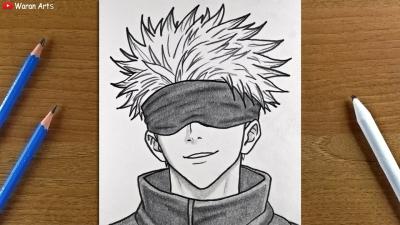 How to Draw Gojo Satoru  Jujutsu Kaisen Step by Step Tutorial  Easy Anime Pencil Drawing