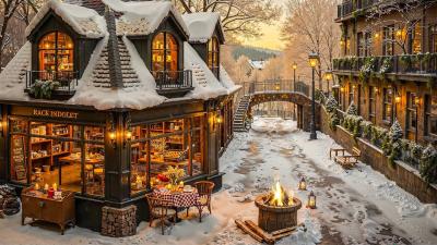 Jazz Relaxing Music at Cozy Winter Coffee Shop Ambience  Smooth Jazz Background Music for Unwind