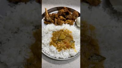 Lunch Recipe  Rice Sambar Chicken Fry Egg shorts shortsfeed shortsvideo tamilshorts lunch