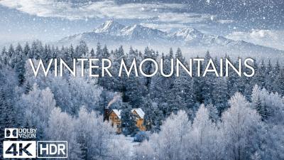 MAJESTIC WINTER MOUNTAINS 4K  The Most Beautiful Snowfall  Cinematic Nature Film