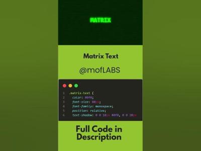 Matrix Text  Html  CSS  mofLABS css html code