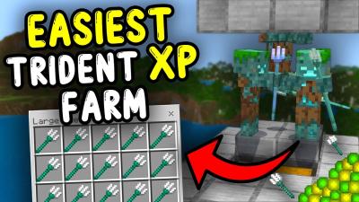 NEW EASIEST TRIDENT XP Farm Minecraft Bedrock 1.21