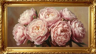Peaceful Peony Still Life  4K Oil Painting Wallpaper for Home Background  4K Frame TV Art