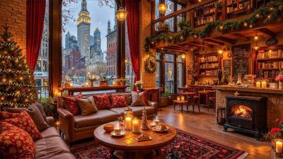 Relaxing Jazz Background Music in Winter Cafe Ambience Cozy Winter Jazz Music  Snowly For Work