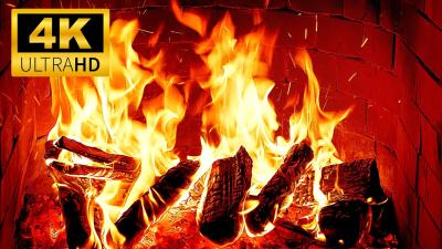  Soothing Fireplace 4K UHD Crackling Fire Sounds  Relaxing Fireplace with Burning Logs