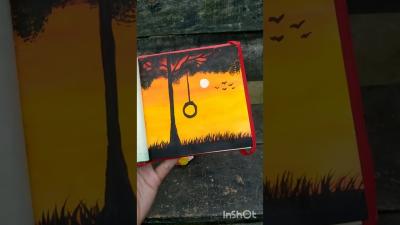 Sunset senary painting tutorial.  shots drewing
