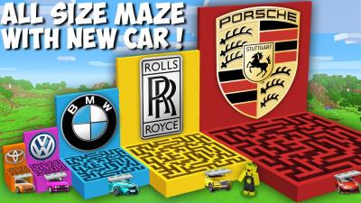 Which BEST CAR BRANDS MAZE with NEW CAR to CHOOSE in Minecraft SECRET PASSAGE WITH SUPER CARS 
