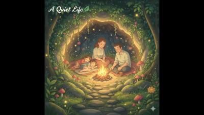 A Peaceful Family Living in a Forest Cave  GhibliStyle ASMR Morning to Night Routine