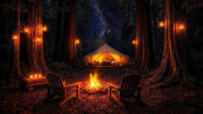 COZY CAMPFIRE IN JUNGLE  Stress Relief Deep Sleep  Meditation No Music Starry Night  ASMR