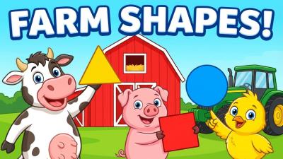 Farm Shapes for Kids  Toddler Learning Songs  Rhymes