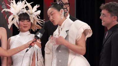 HUNTRX EJAE AUDREY NUNA REI AMI from KPOP DEMON HUNTERS Red Carpet Interview  2026 GRAMMYs