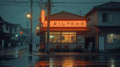 Japanese Rainy Night Aesthetic Cozy Ramen Shop Live