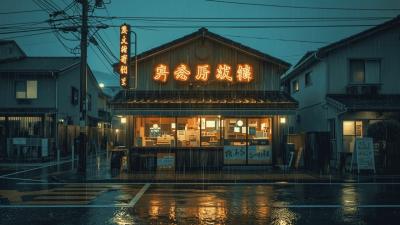 Japanese Rainy Street Lofi  Neon Night Vibes for Sleep  Chill