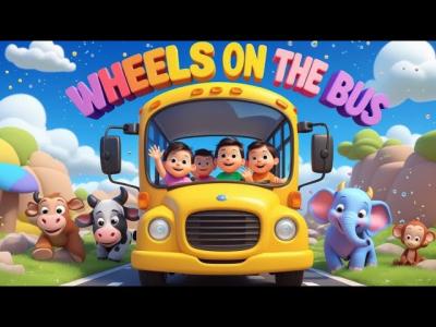 Wheels on the Bus Nursery Rhyme  Animals  Kids Fun  Sing Along Kids Song  Rhymes Planet Kids