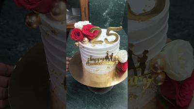 25th anniversary wedding cake tutorial easy ideas shortsfeed anniversary viral shorts wedding