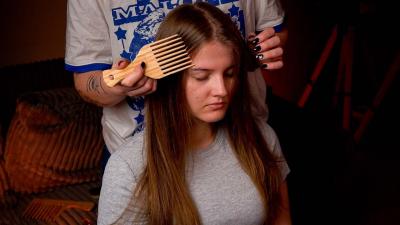 ASMR Hair Brushing for Tingle Immunity  Hair Play Braiding  Massage No Talking