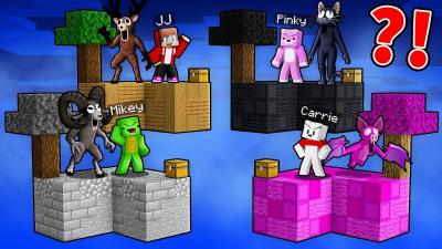 JJ vs Mikey vs Carrie FOREST SKYBLOCK BATTLE in Minecraft  Maizen
