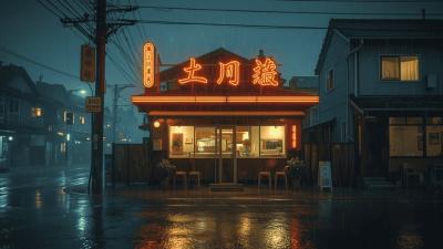 Quiet Japanese Town at Night  Rainy Lofi Beats