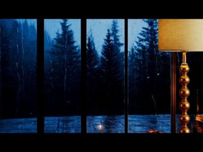Rain on Forest Window 8 HOURS Soothing Ambience for Study Sleep and Focus No Thunder