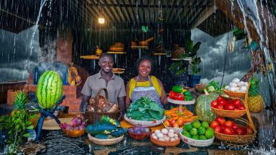 Rainy Day Garden Harvest  Dream Home Progress in Africa  Soft Layered Chapati  Chicken Stew 