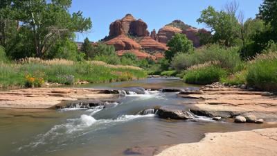Relaxing Sedona Oak Creek Day  Flowing Creek Ambience  Arizona Vortex