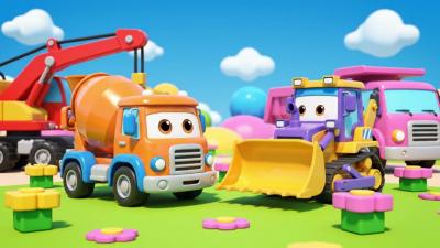  Sing Along with Construction Vehicles  Educational 3D Animation for Children