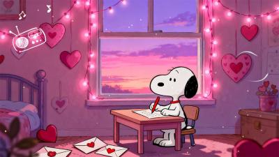 Snoopys Valentine Love Letter Cozy Lofi Beats for Study Relax  Chill  Cozy Love Ambience
