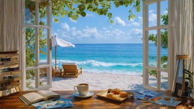Soft Guitar Music  Calm Ocean Waves Peaceful Seaside Sounds to Mend Your Soul