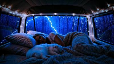 Soothing Heavy Rain  Thunder  Calm Sleeping Ambience for Deep Rest  Stress Relief