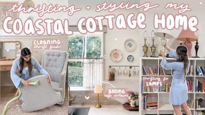 THRIFT  STYLE WITH ME thrifting lamps café curtains  my DREAM chair