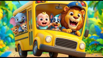 A Fun Wheels on the Bus  Jungle Animals Adventure  Jingle Gems Kids Songs  Nursery Rhymes