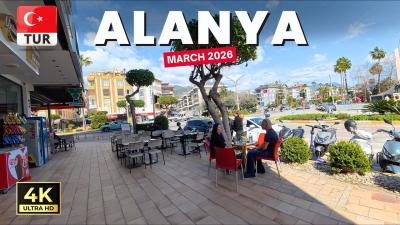 Alanya City Center Walking Tour  Antalya Turkiye  March 2026 4K HD